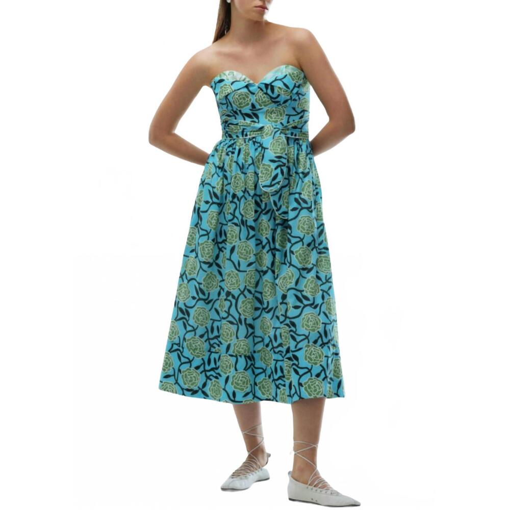 NEW DE LORETA lidia midi dress in amelia/elba